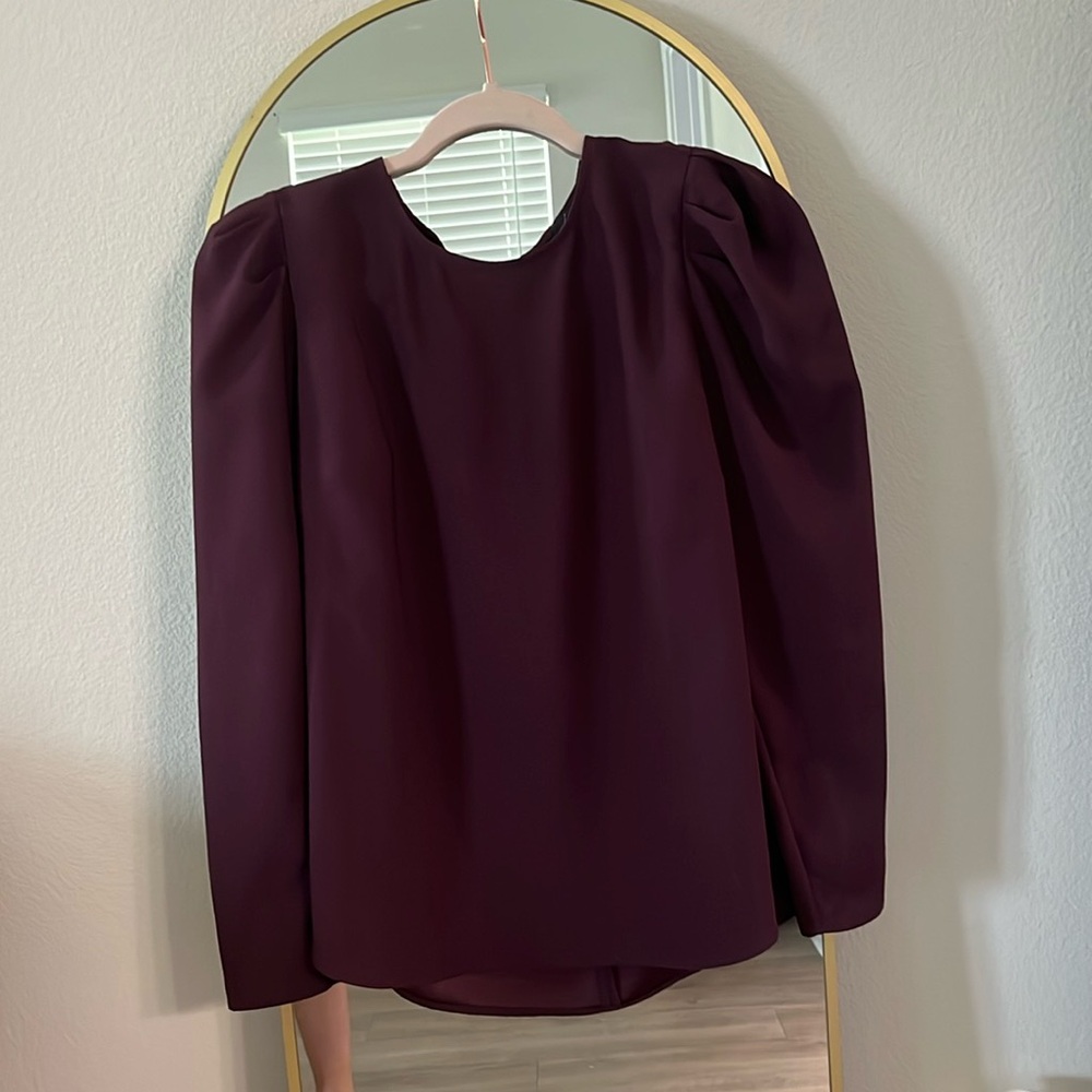Ann Taylor Purple Puff Shoulder Blouse
